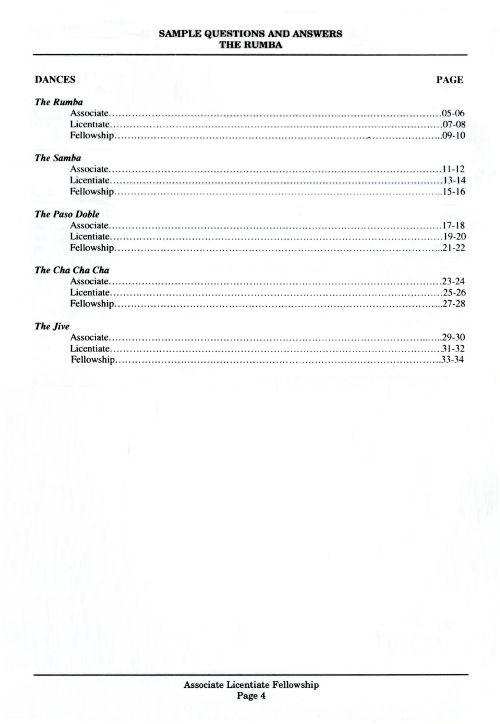 Casa musica UKA Dance The Latin Book, Sample Questions & Answers